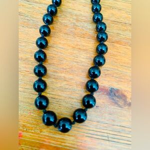 Black Beaded classic strand Necklace jewelry accessory